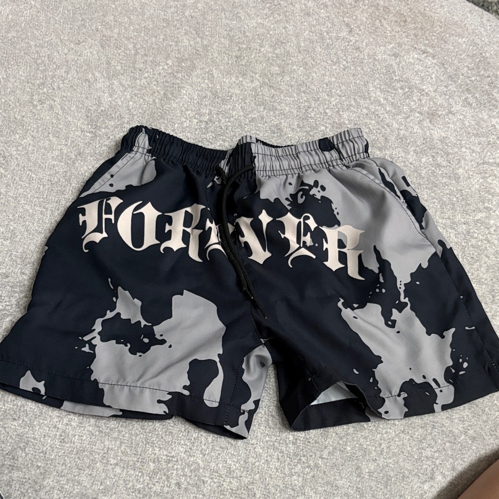 H&M Kids Black and Gray Graphic Shorts